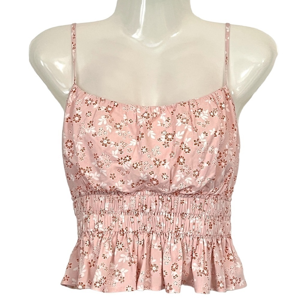 NWT Cotton Candy LA Pink Cropped Top with Ruffle Size Large